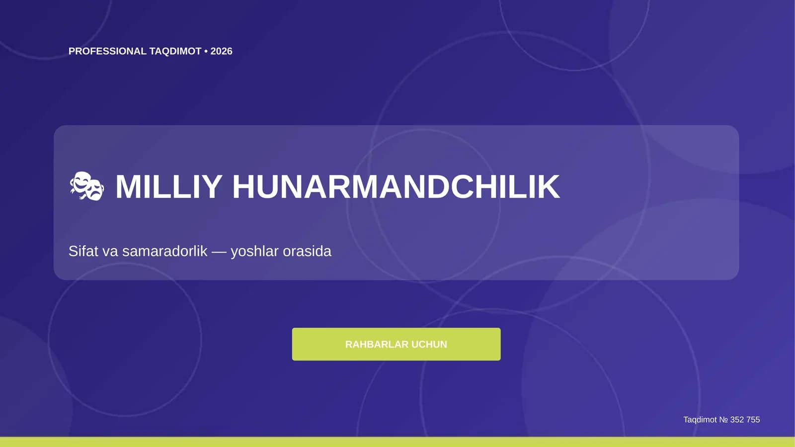 MILLIY HUNARMANDCHILIK: Sifat va samaradorlik