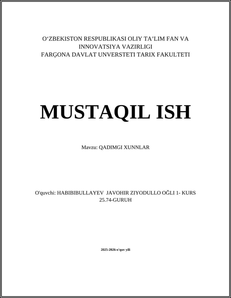 QADIMGI XUNNLAR