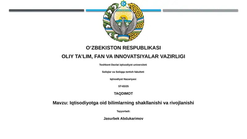 Iqtisodiyot Nazariyasi