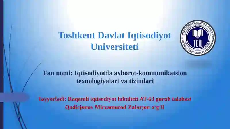 Big Data va uning turli sohalardagi tadbiqi