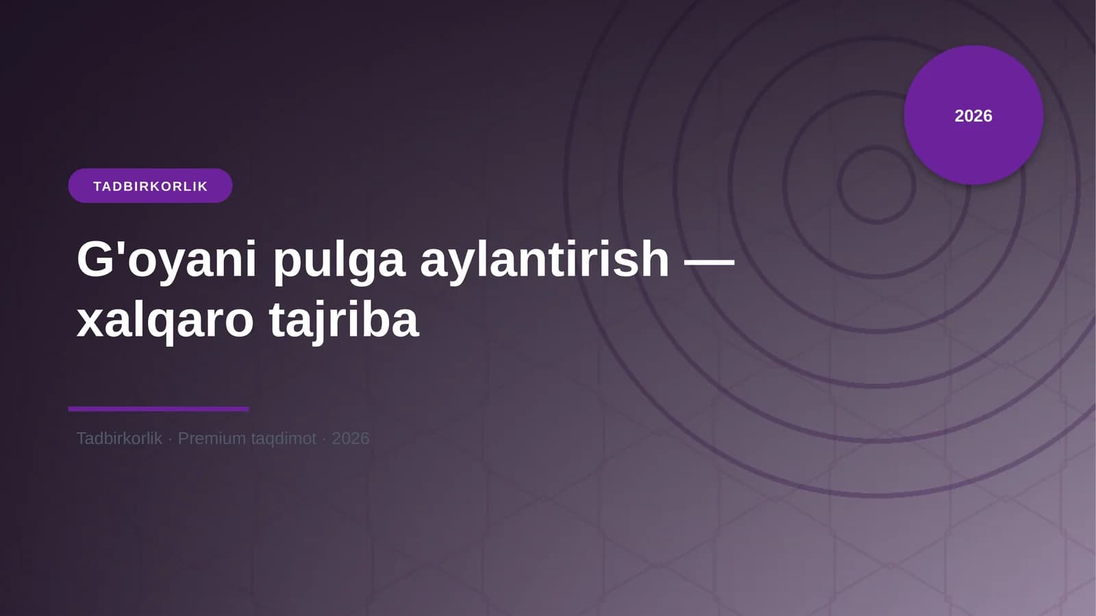 G'oyani pulga aylantirish — xalqaro tajriba