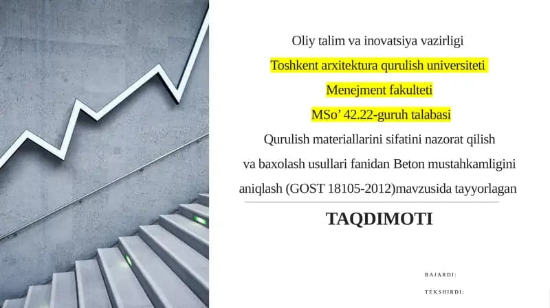 Beton mustahkamligini aniqlash (GOST 18105-2012)