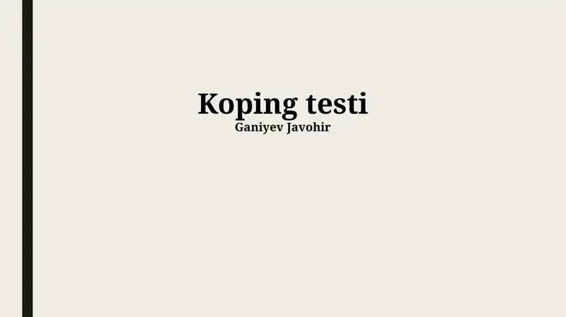 Koping testi