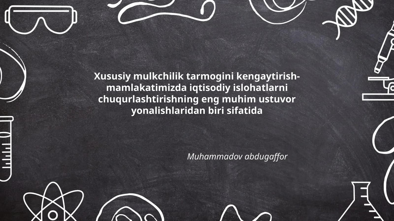 Xususiy mulkchilik tarmogini kengaytirish- mamlakatimizda iqtisodiy islohatlarni chuqurlashtirishning eng muhim ustuvor yonalishlaridan biri sifatida