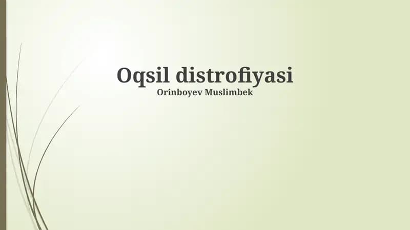 Protein distrofi turlari