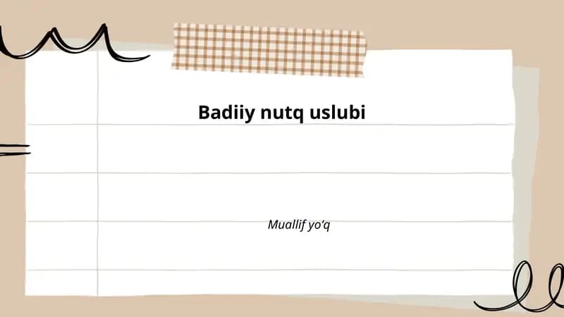 Badiiy nutq uslubi