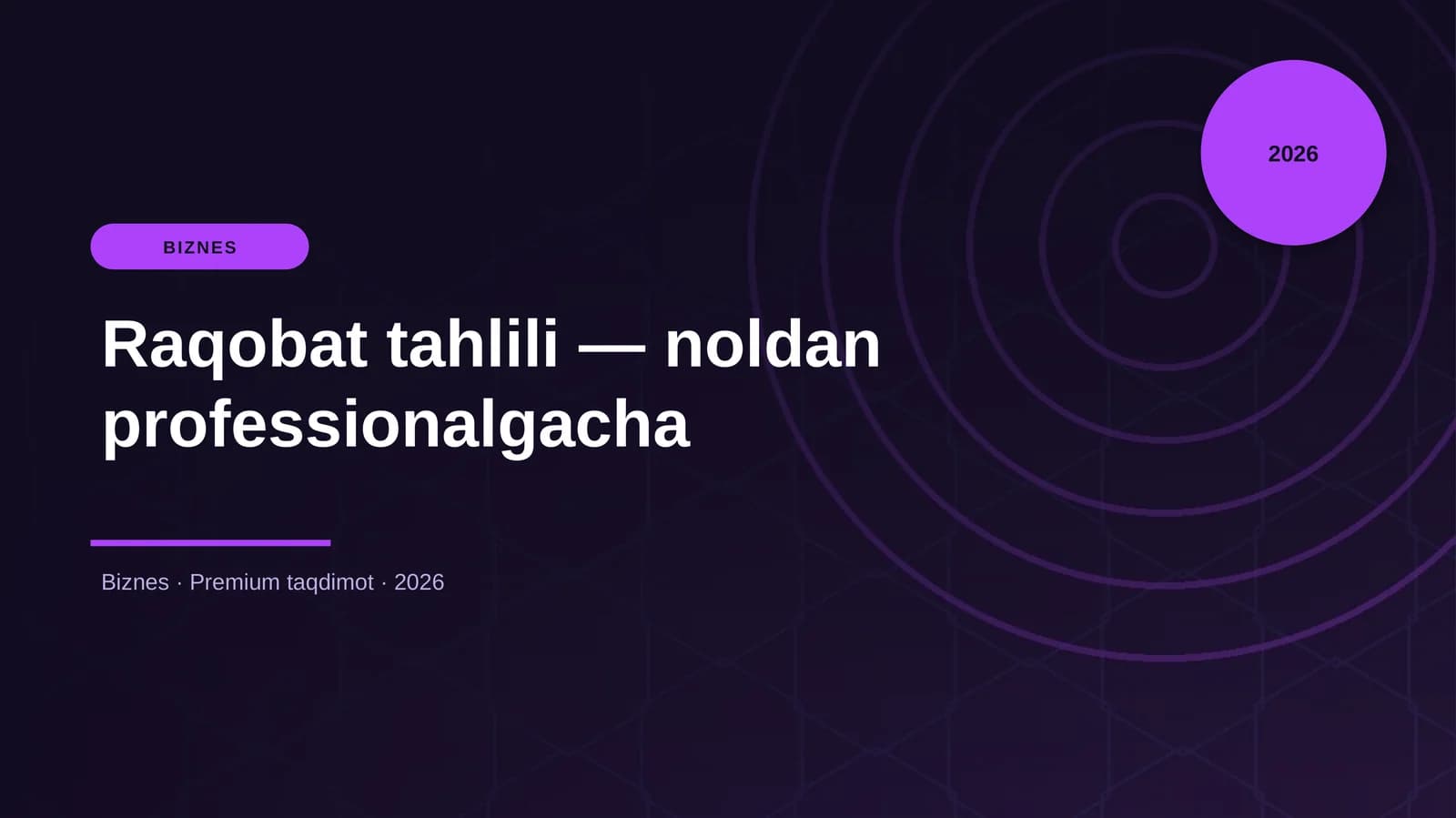 Raqobat tahlili — noldan professionalgacha