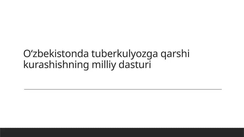 Tuberkulyozga qarshi kurashishning milliy dasturi