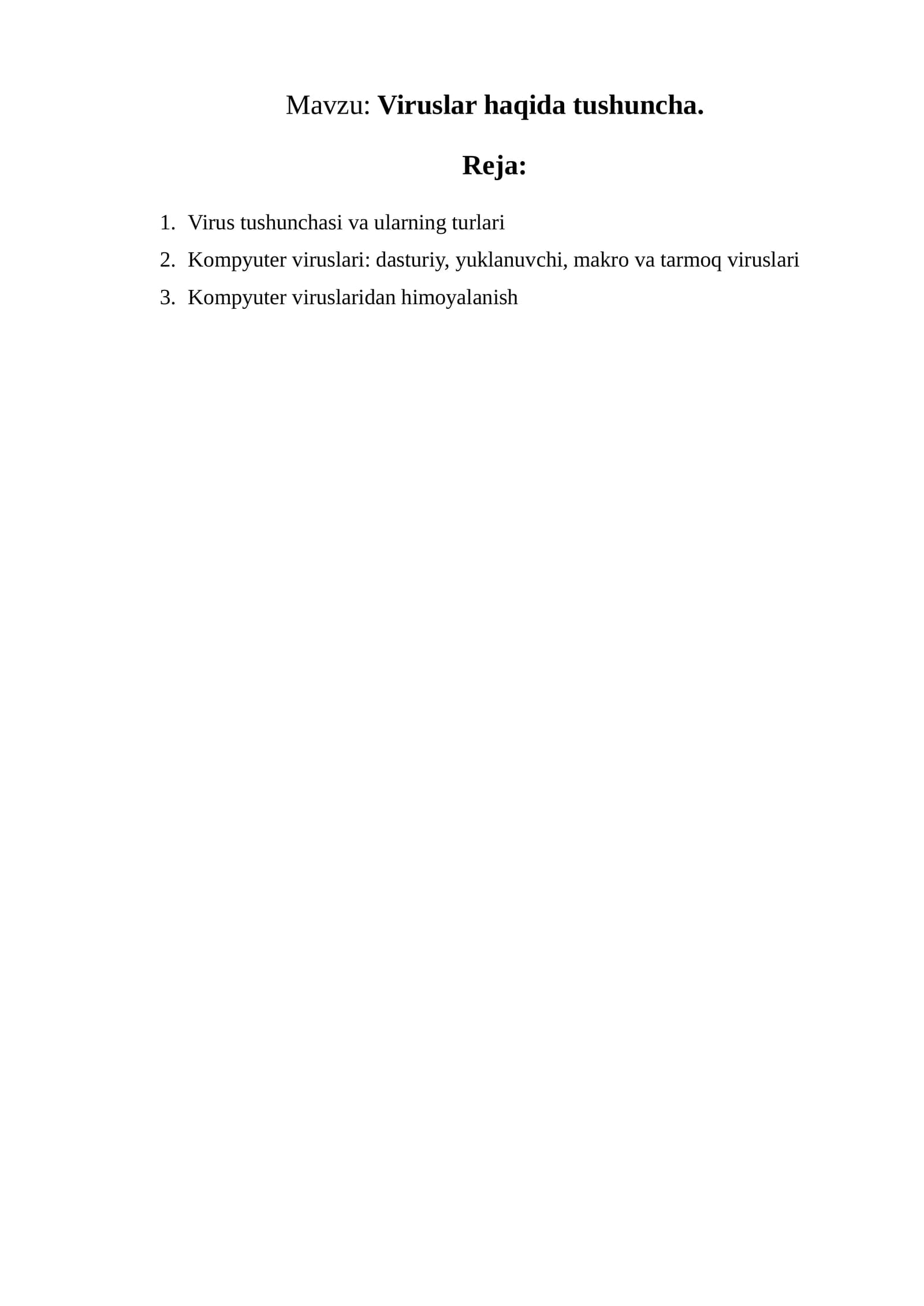 Viruslar haqida tushuncha