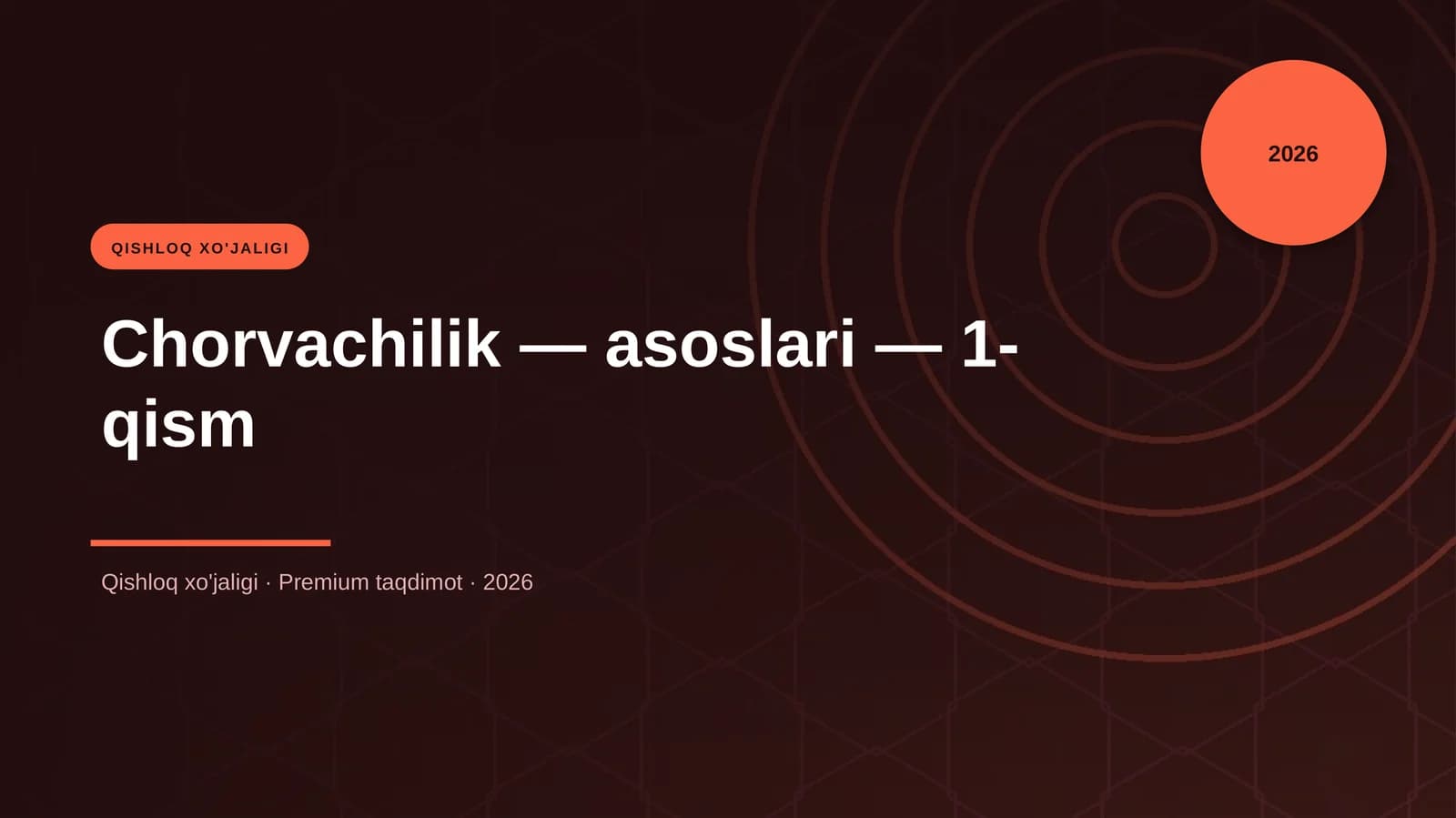 Chorvachilik - asoslari - 1-qism
