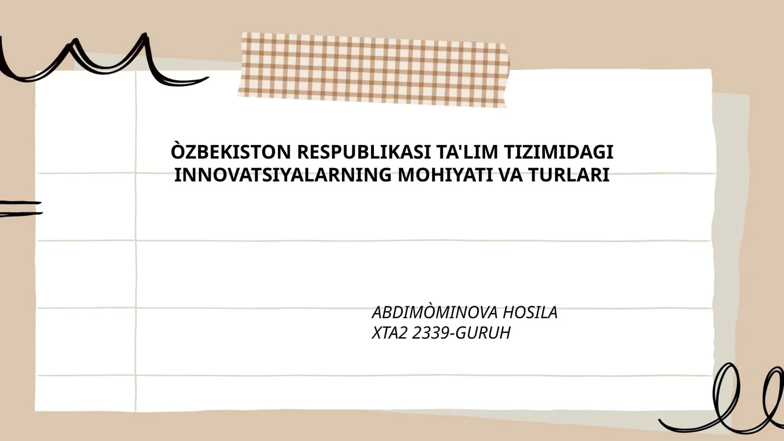 Innovatsion ta'lim texnologiyalari