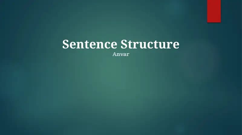 Sentence Structure