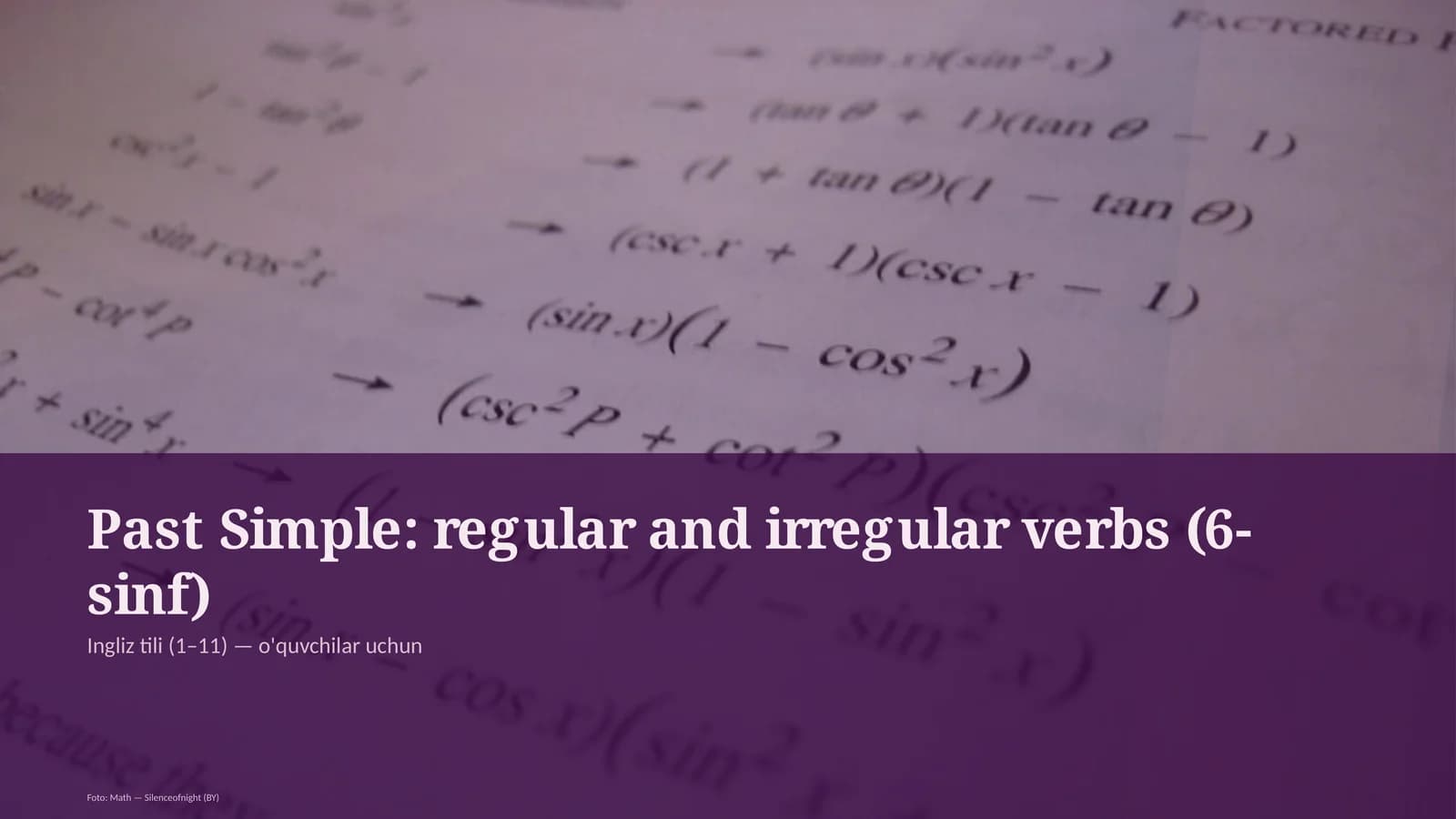 Past Simple: regular and irregular verbs (6-sinf)