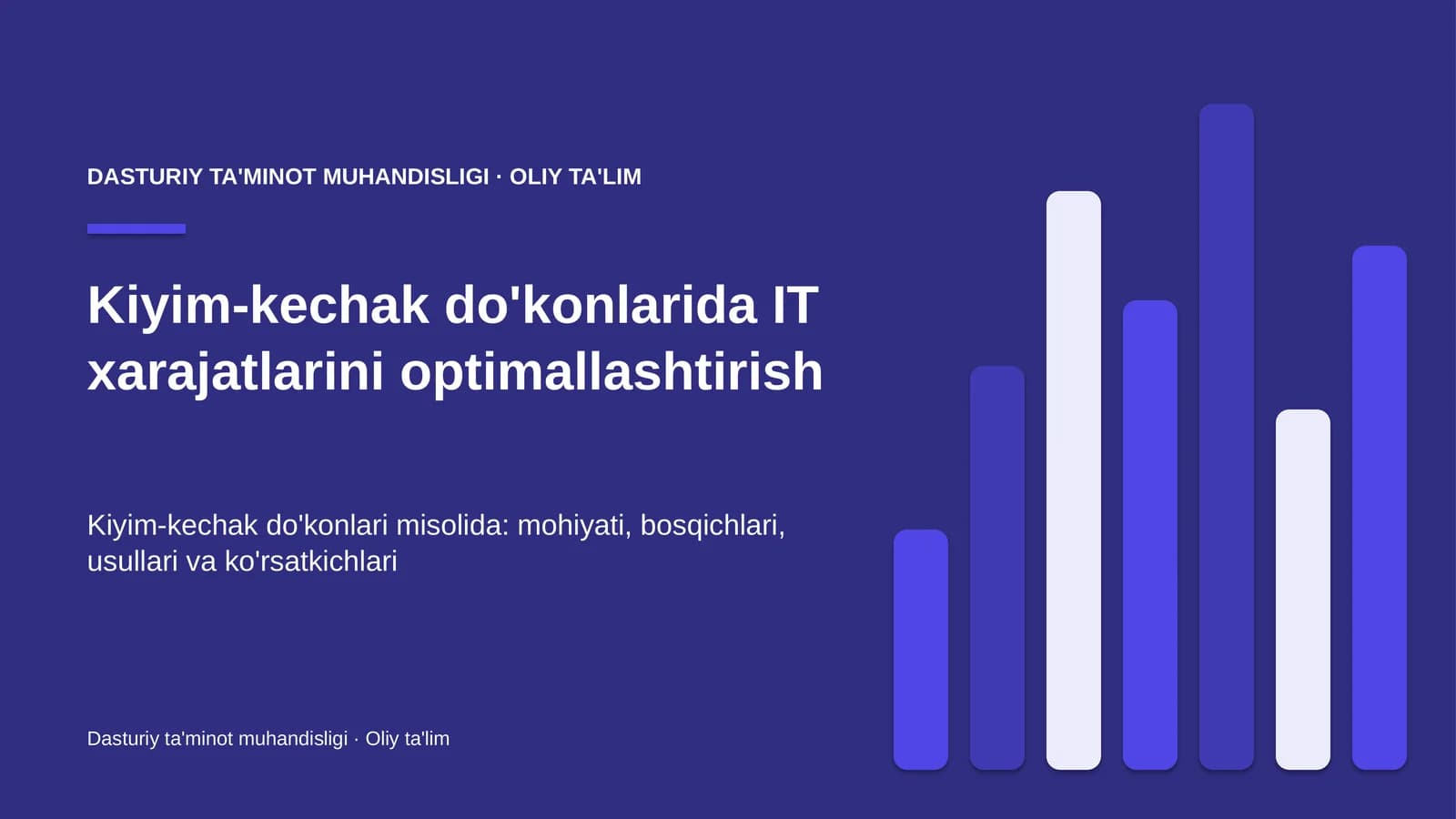 Kiyim-kechak do'konlarida IT xarajatlarini optimallashtirish