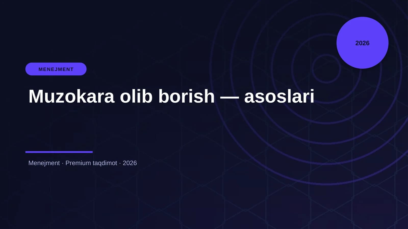 Muzokara olib borish — asoslari