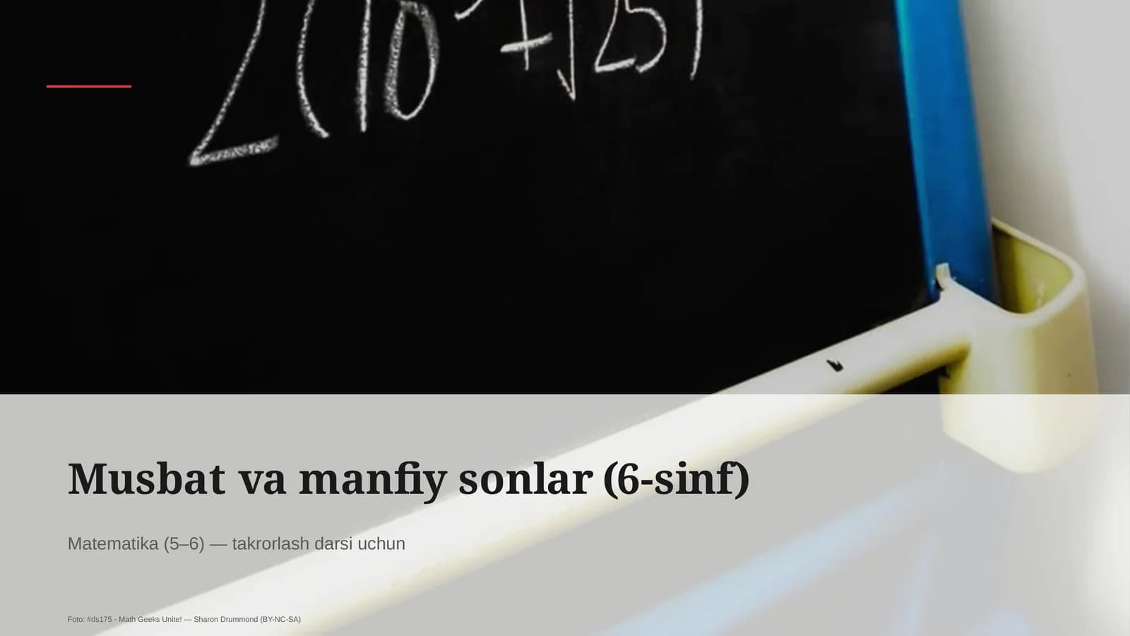 Musbat va manfiy sonlar (6-sinf)