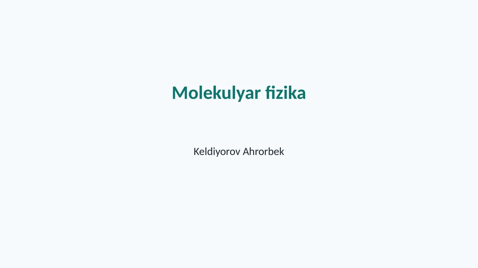 Molekulyar fizika