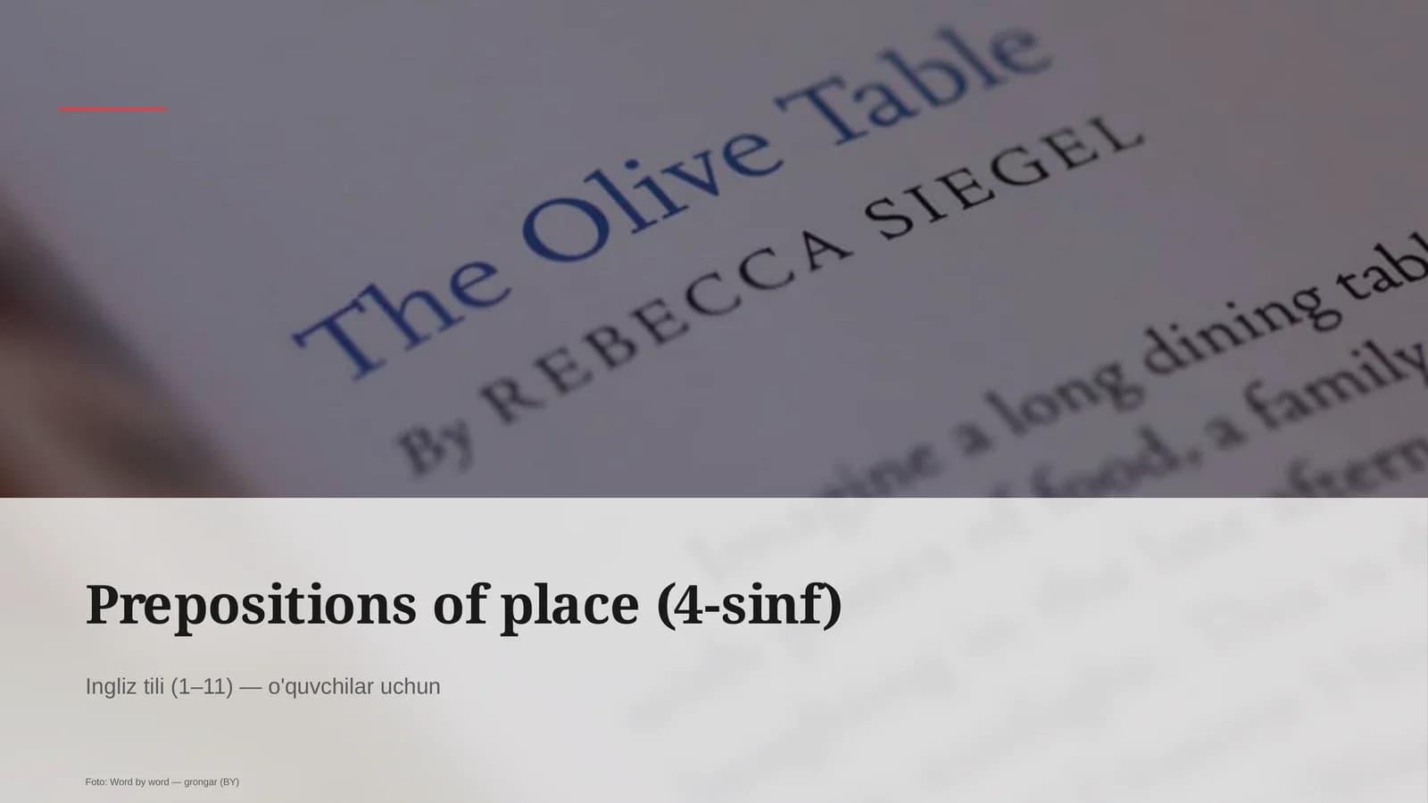 Prepositions of place (4-sinf)
