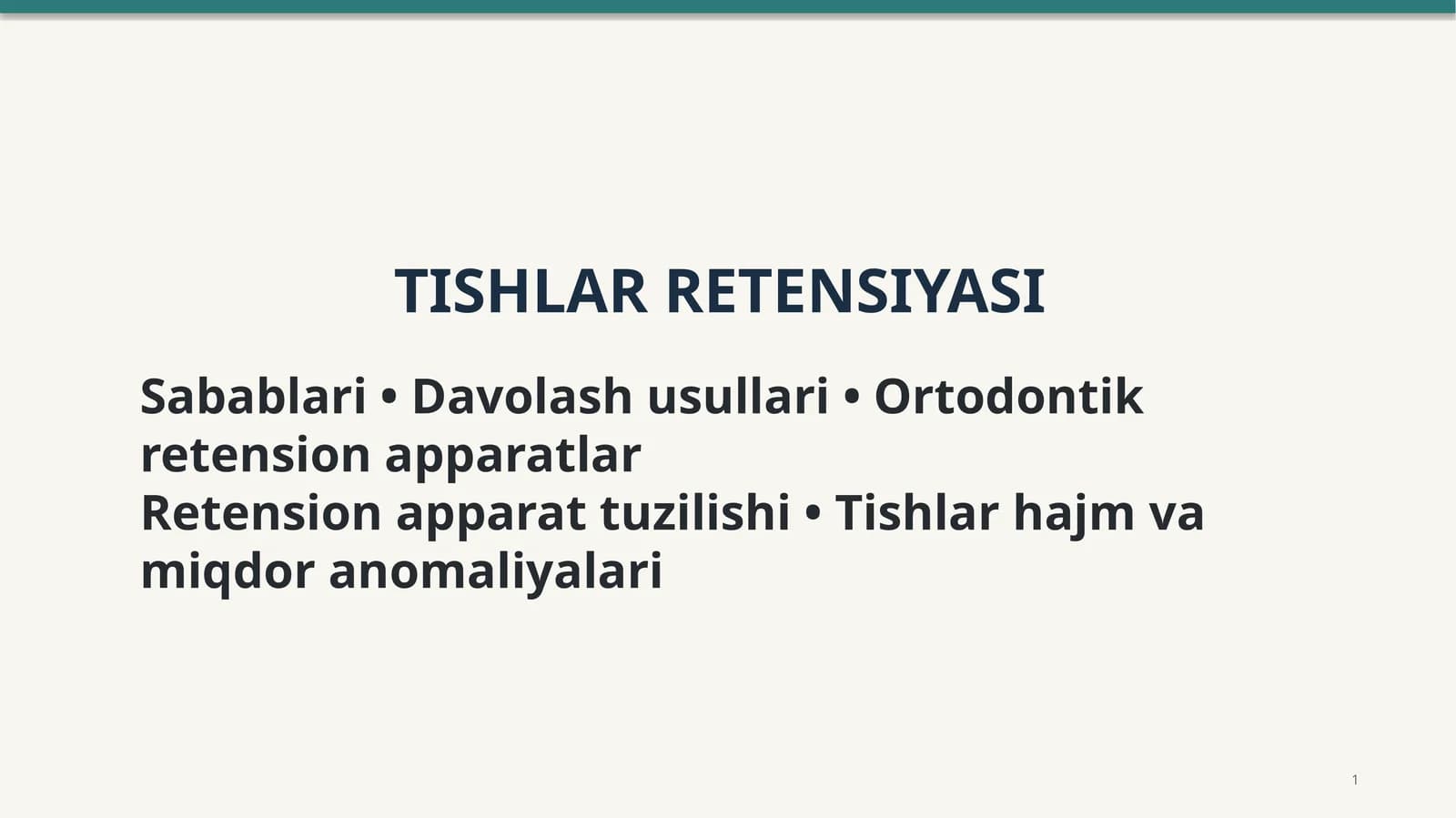 Tishlar retensiyasi