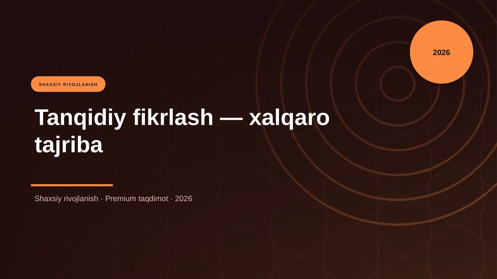 Tanqidiy fikrlash — xalqaro tajriba