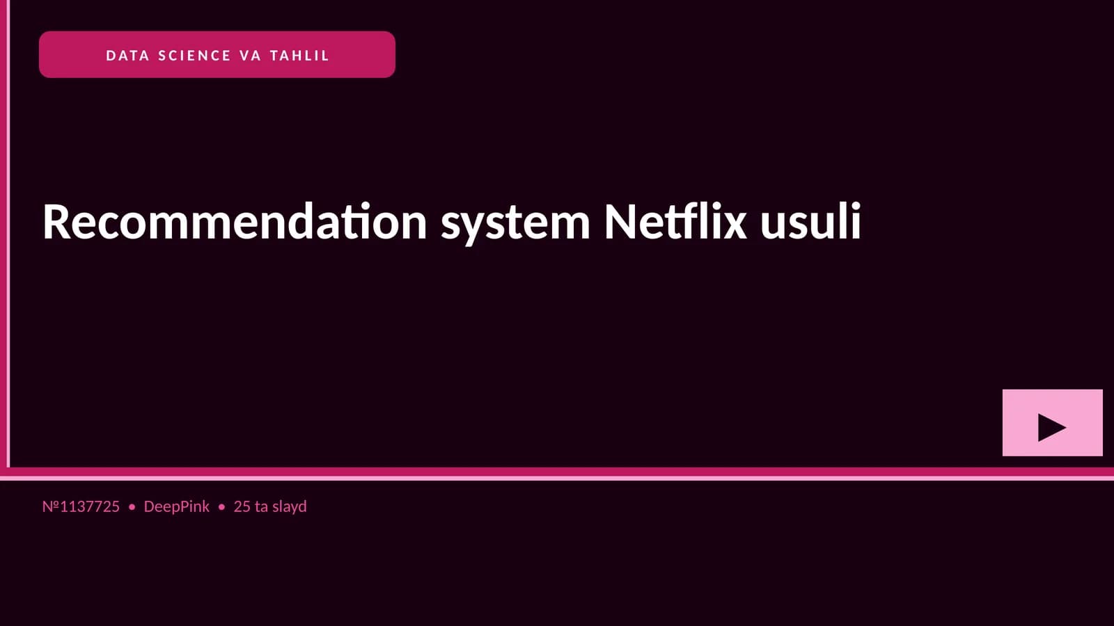 Recommendation system Netflix usuli