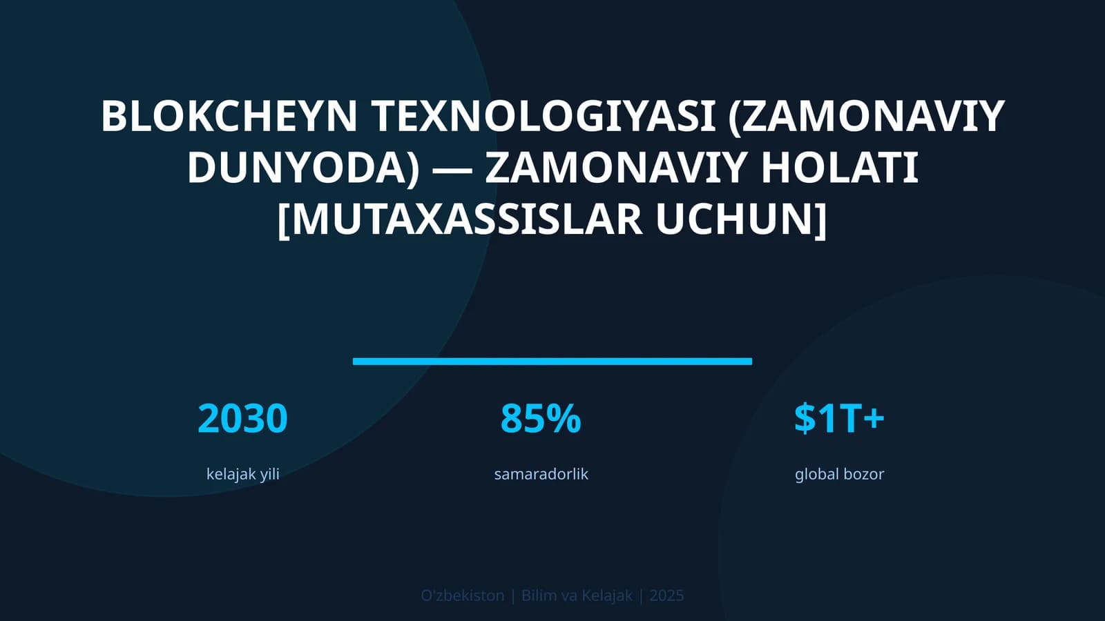 Blokcheyn Texnologiyasi (zamonaviy dunyoda) — zamonaviy holati [mutaxassisslar uchun]