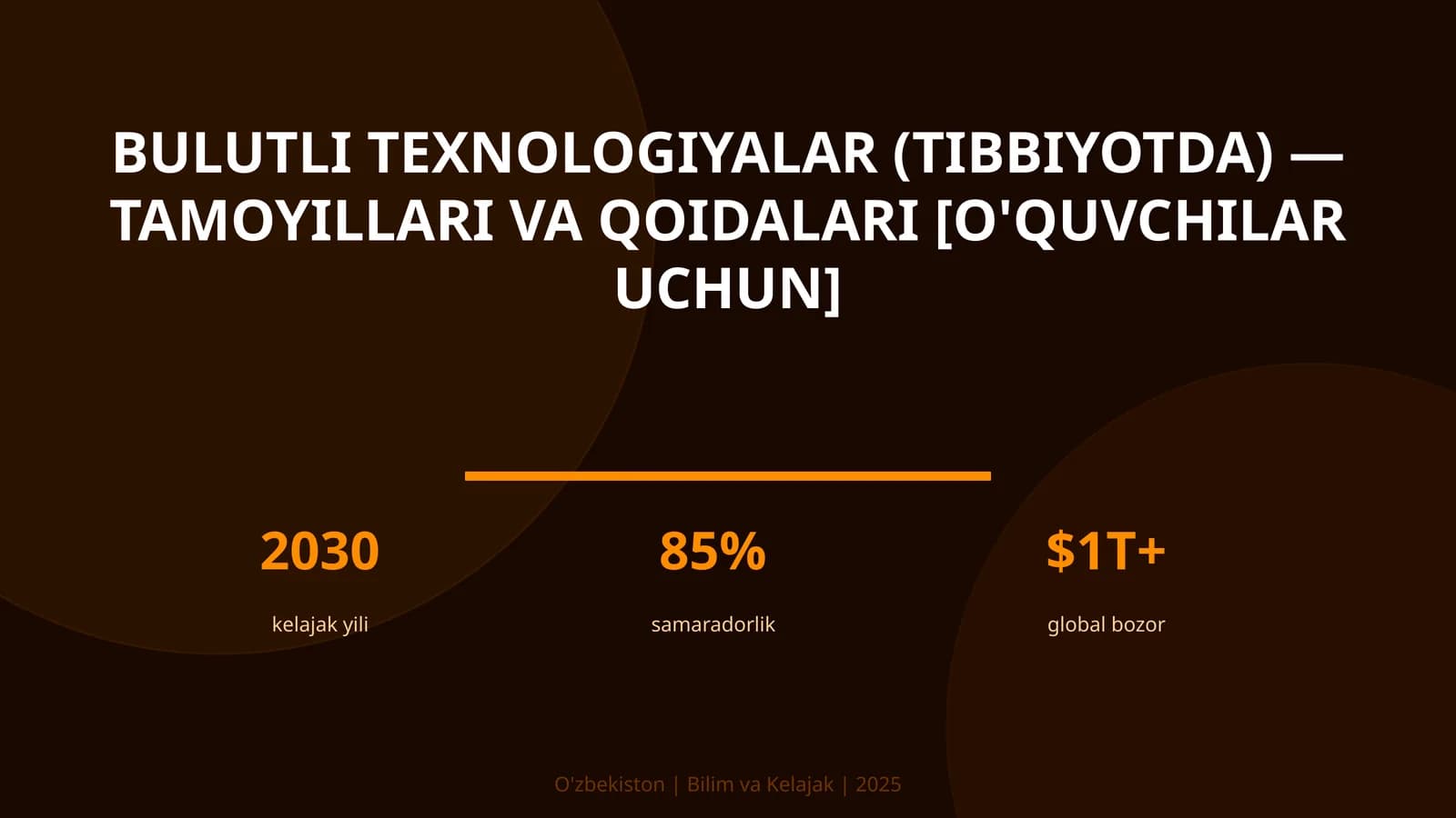BULUTLI TEXNOLOGIYALAR (TIBBIYOTDA) — TAMOYILLARI VA QOIDALARI [O'QUVCHILAR UCHUN]