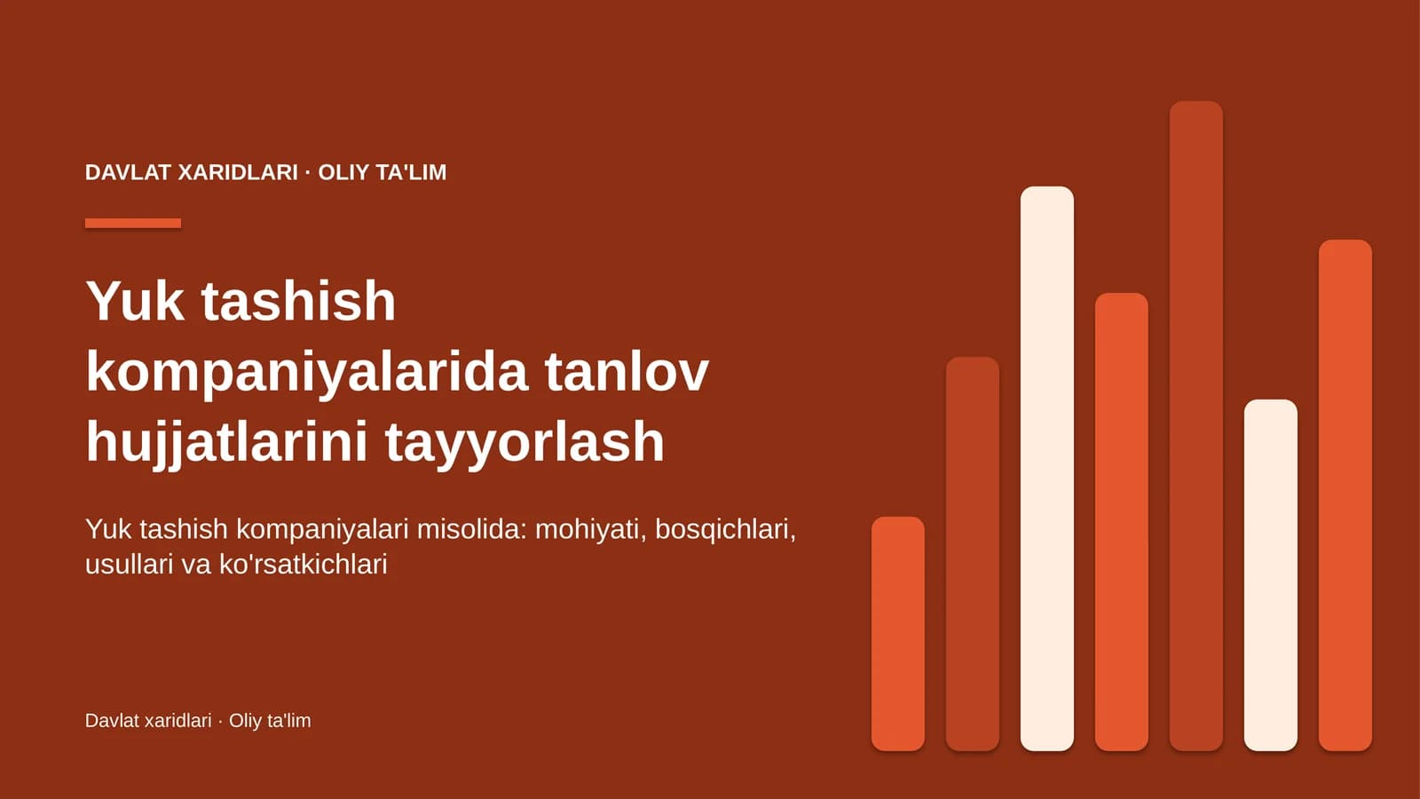 Yuk tashish kompaniyalarida tanlov hujjatlarini tayyorlash