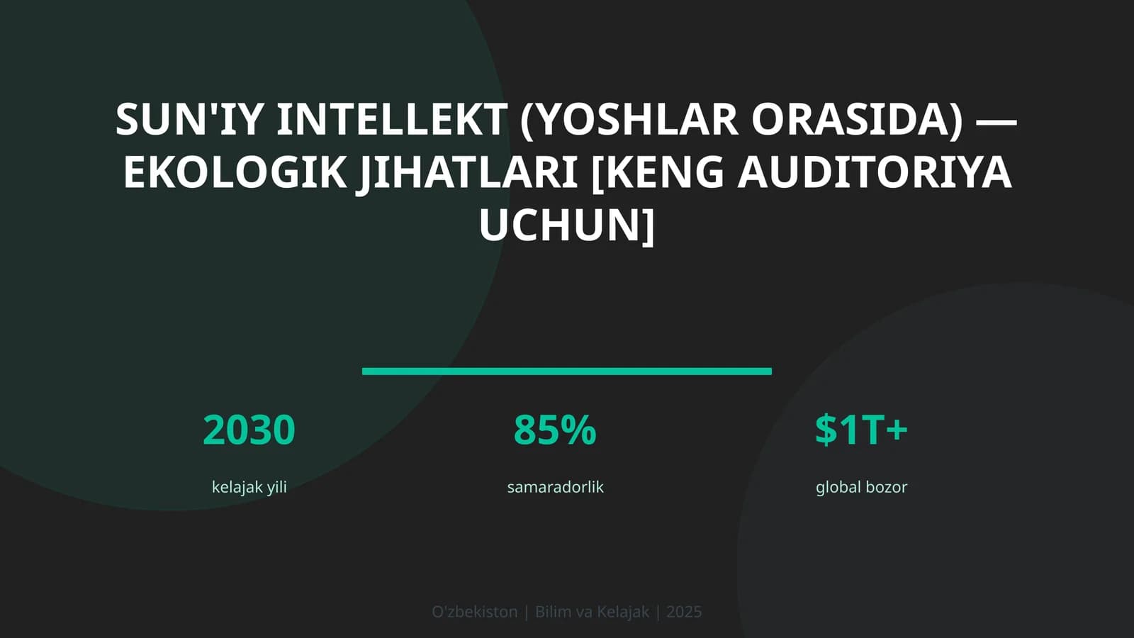 Sun'iy intellekt (yoshlar orasida) — ekologik jihatlari [keng auditoriya uchun]