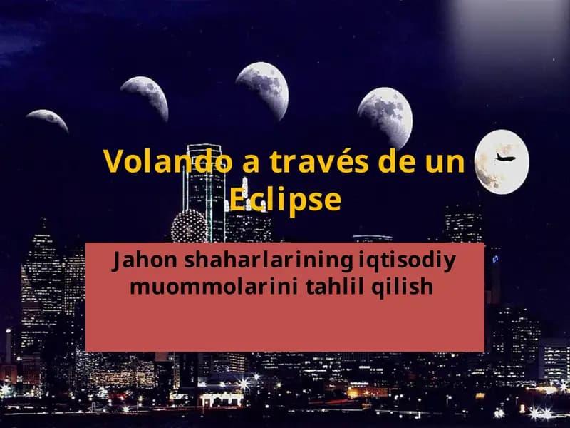 Jahon shaharlarining iqtisodiy muommolarini tahlil qilish