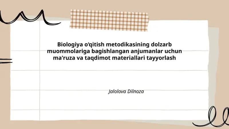 Biologiya o‘qitish metodikasi