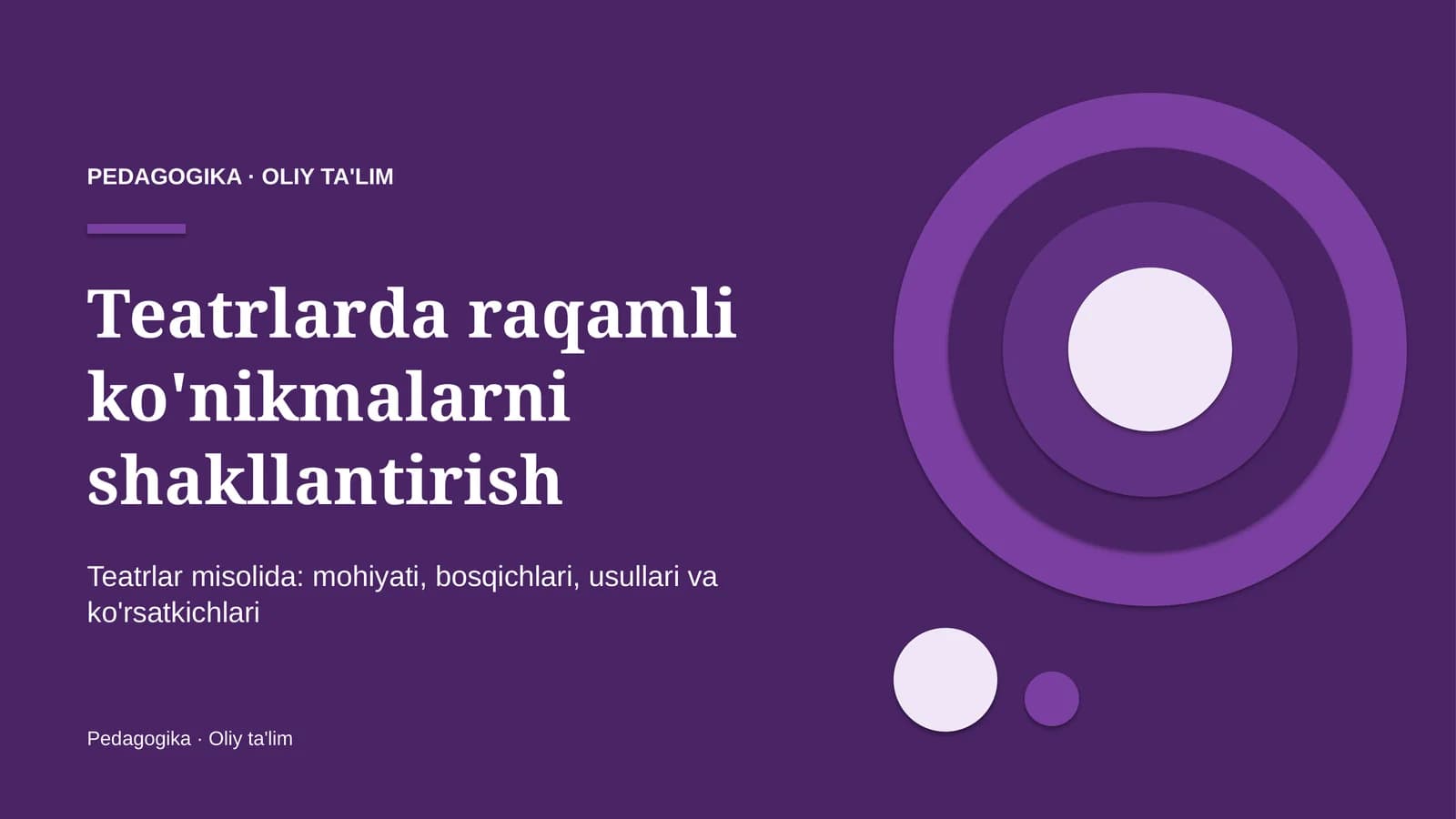 Teatrlarda raqamli ko'nikmalarni shakllantirish