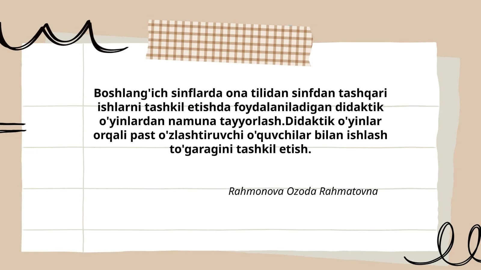 Didaktik O'yinlar Tashkili