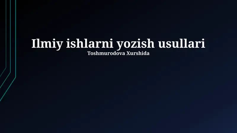 Adabiyotlarni koʻrib chiqish va tahlil qilish