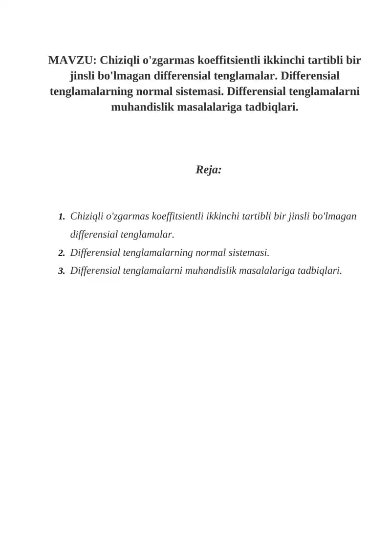 Differensial tenglamalar