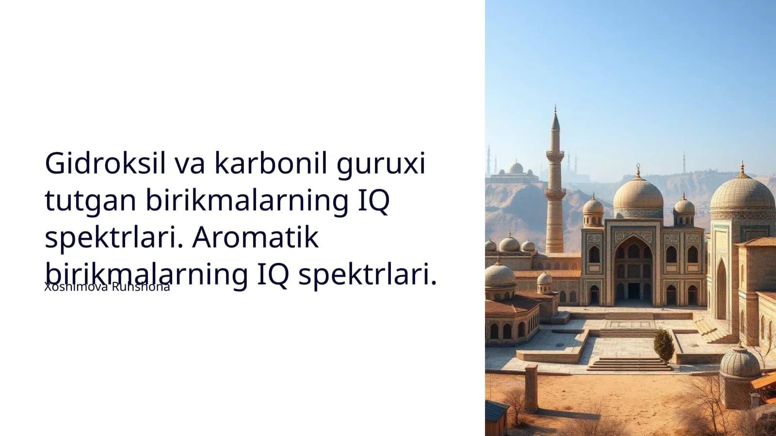 Gidroksil va karbonil guruxi tutgan birikmalarning IQ spektrlari