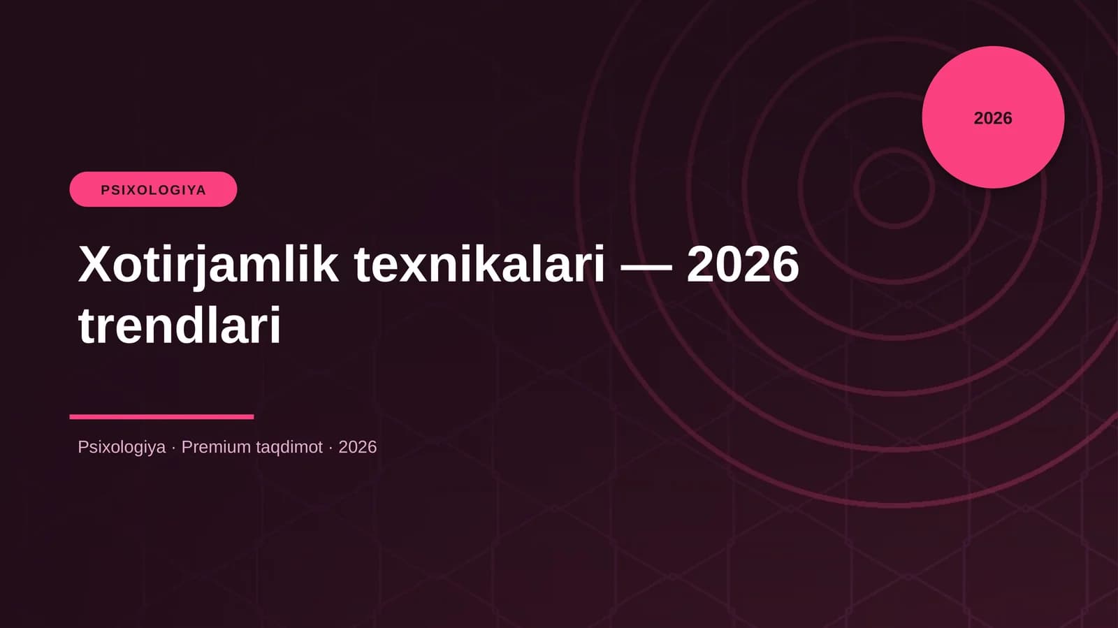Xotirjamlik texnikalari — 2026 trendlari
