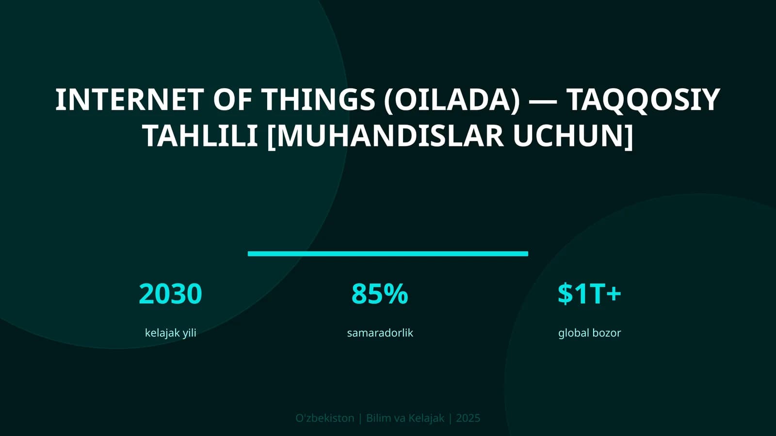 Internet of Things (Oilada) — Taqqosiy Tahlili [Muhandislar Uchun]