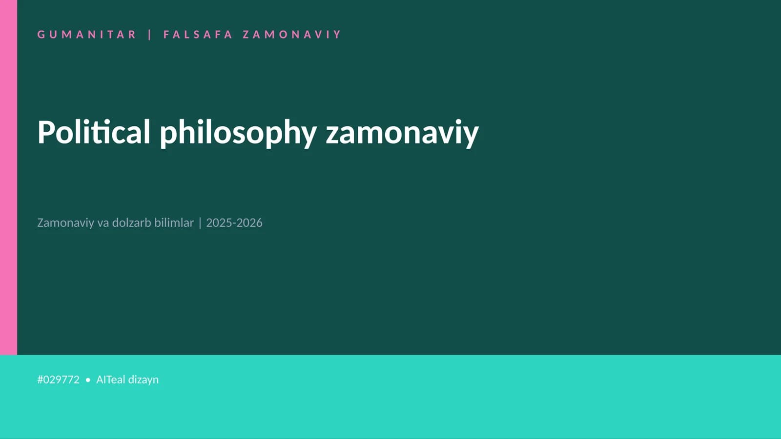 Political philosophy zamonaviy