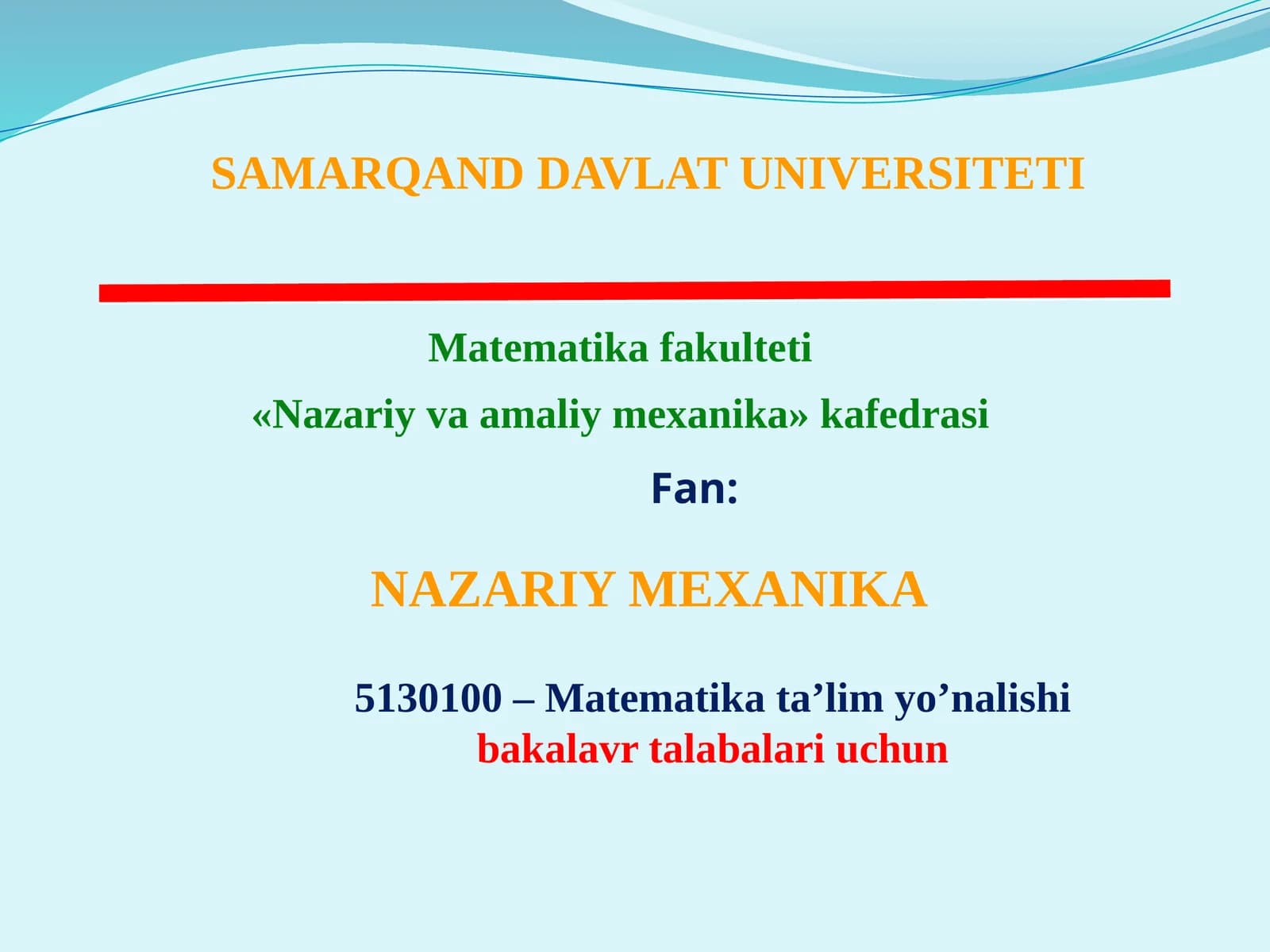 NAZARIY MEXANIKA