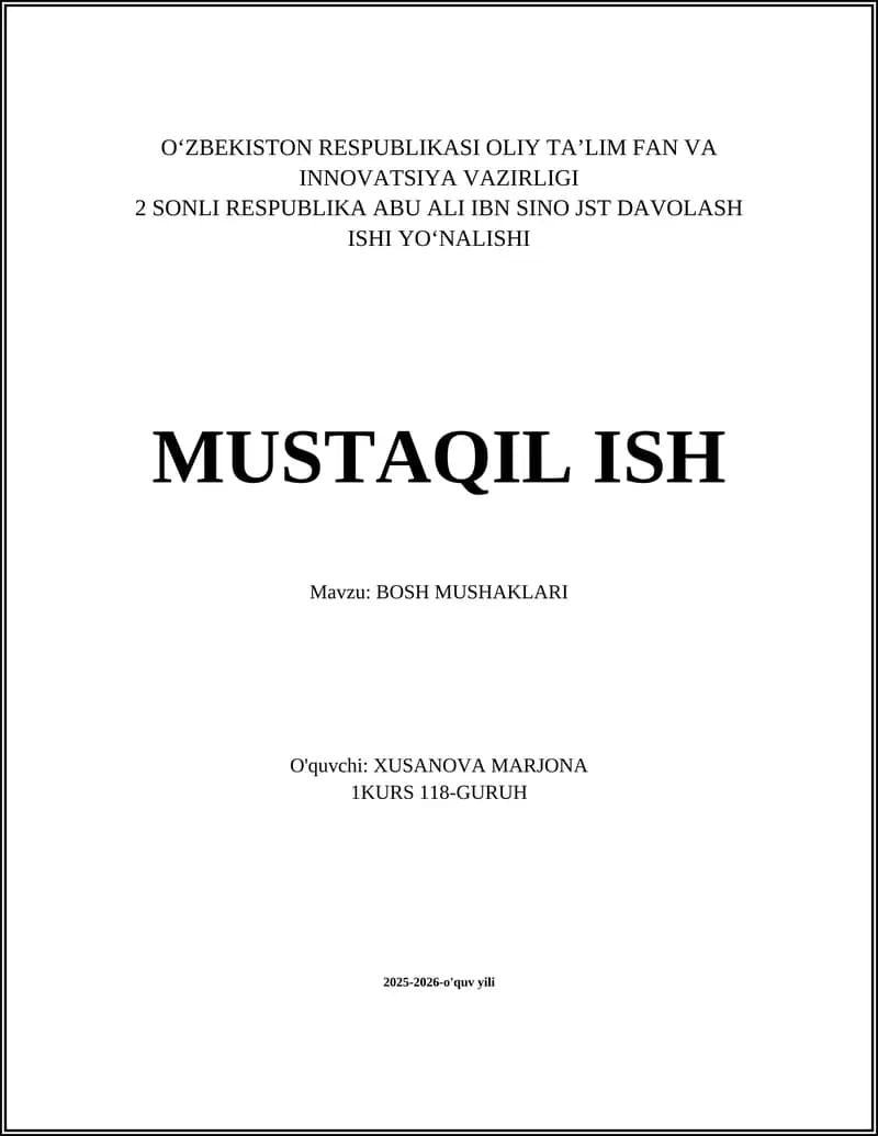 BOSH MUSHAKLARI