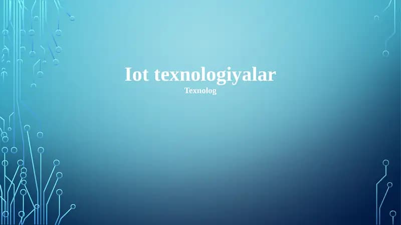 IoT texnologiyalari