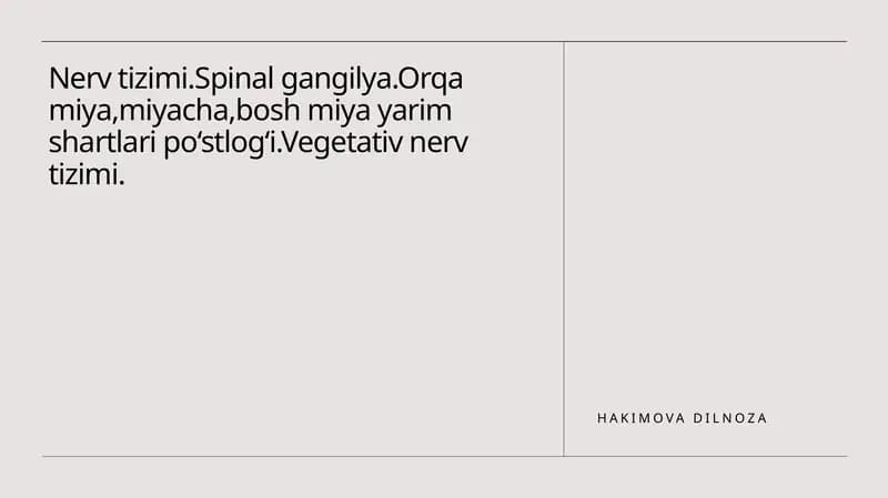 Nerv tizimi