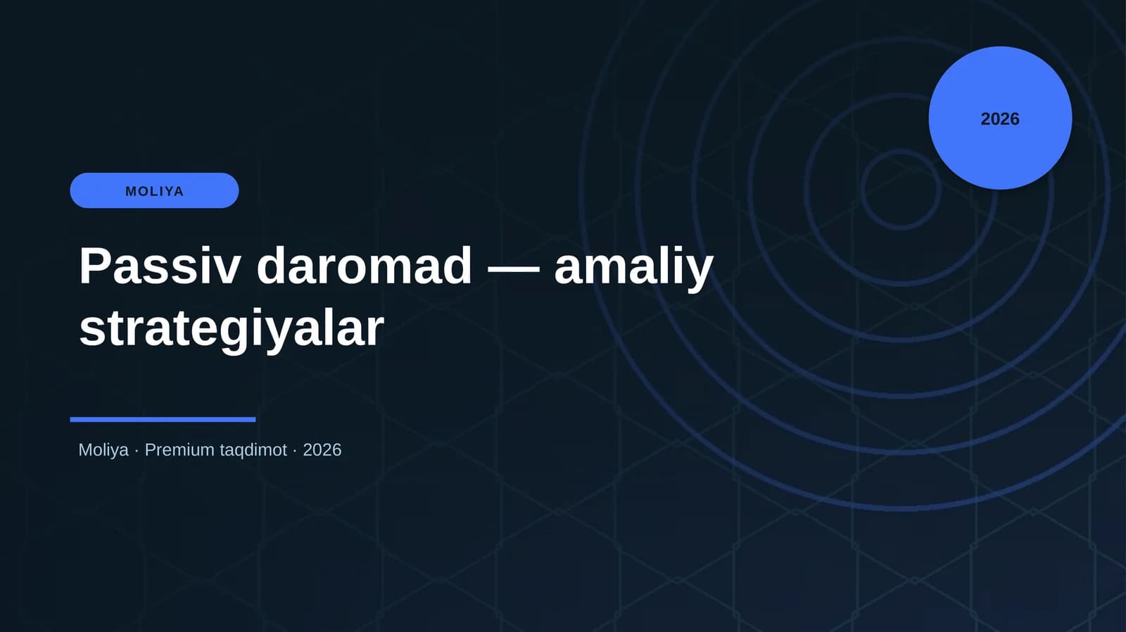 Passiv daromad — amaliy strategiyalar