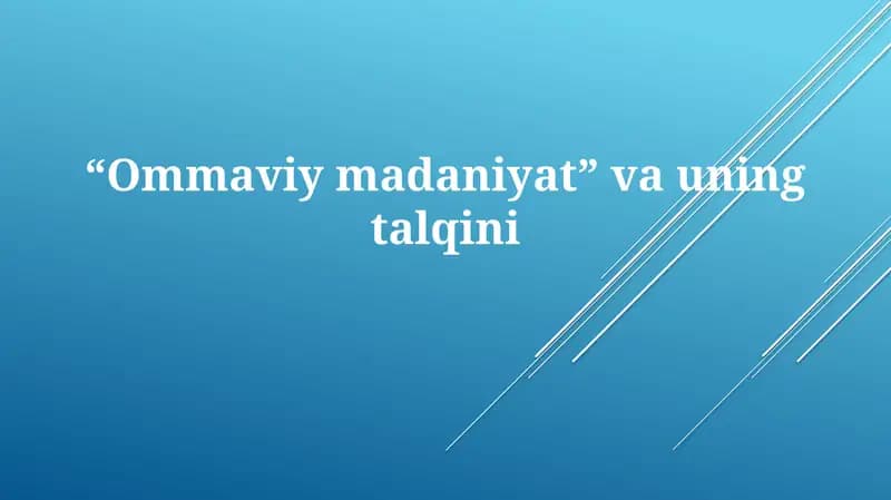 Ommaviy madaniyat