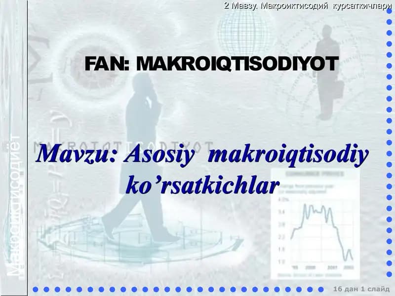 Asosiymakroiqtisodiy ko’rsatkichlar