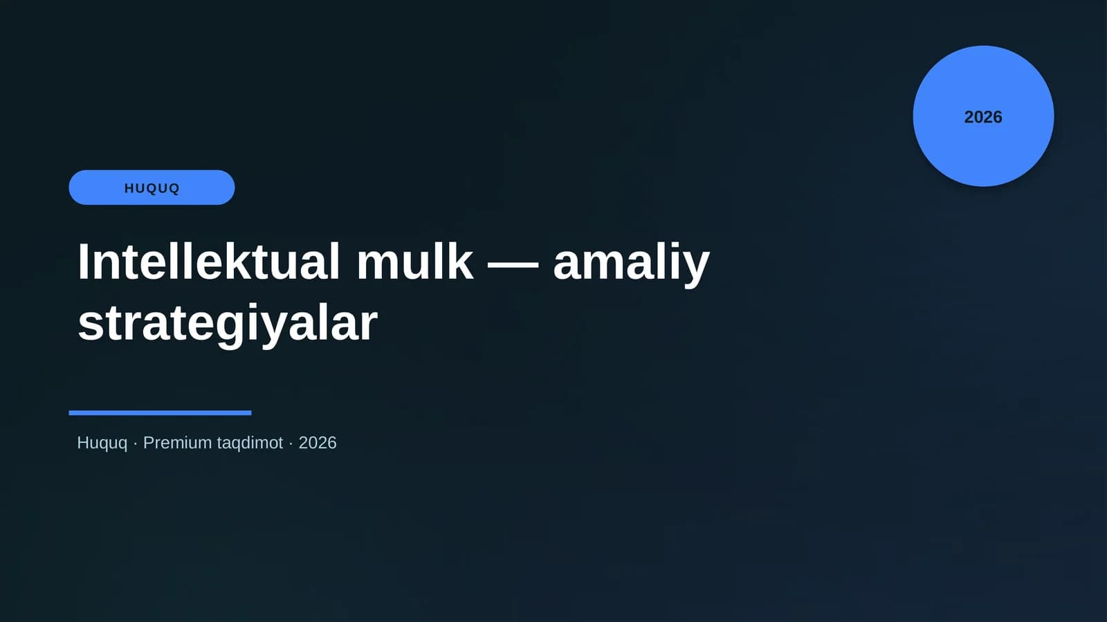 Intellektual mulk — amaliy strategiyalar
