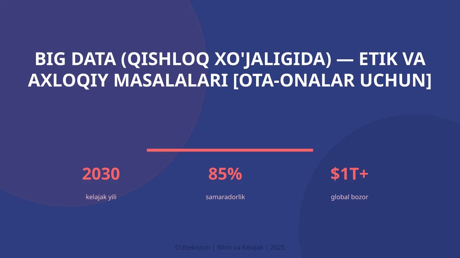 Big Data (Qishloq xo'jaligida) - Etik va axloqiy masalalari [Ota-onalar uchun]