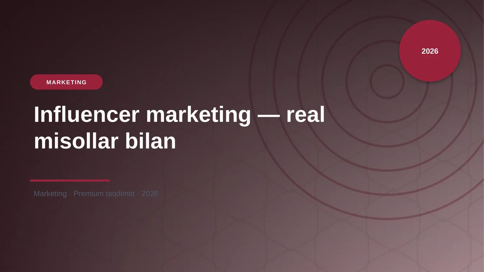 Influencer marketing — real misollar bilan