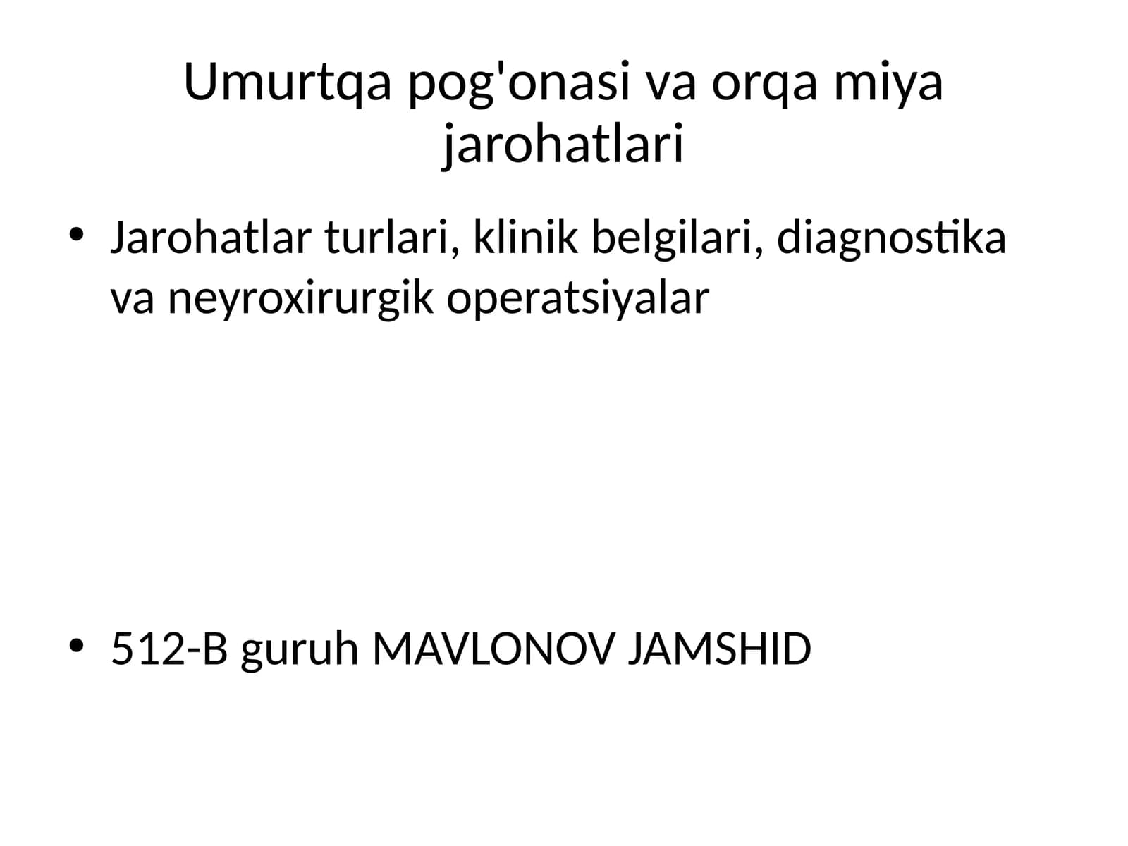 Umurtqa pog'onasi va orqa miya jarohatlari